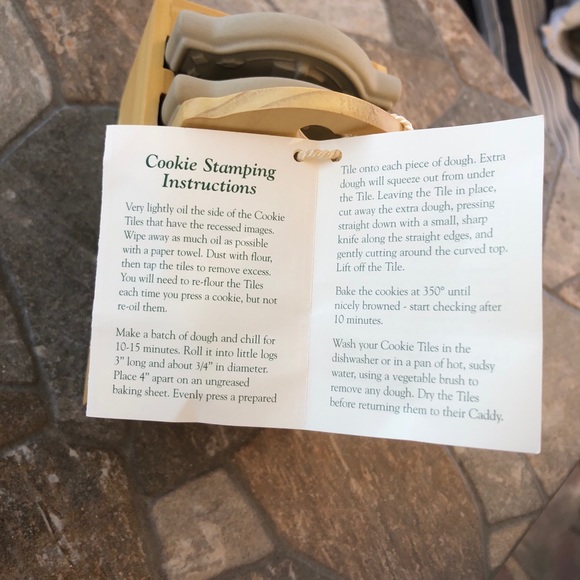 Brown Bag Christmas Cookie Mold Stamping Tiles Set With Caddy - Picture 10 of 12